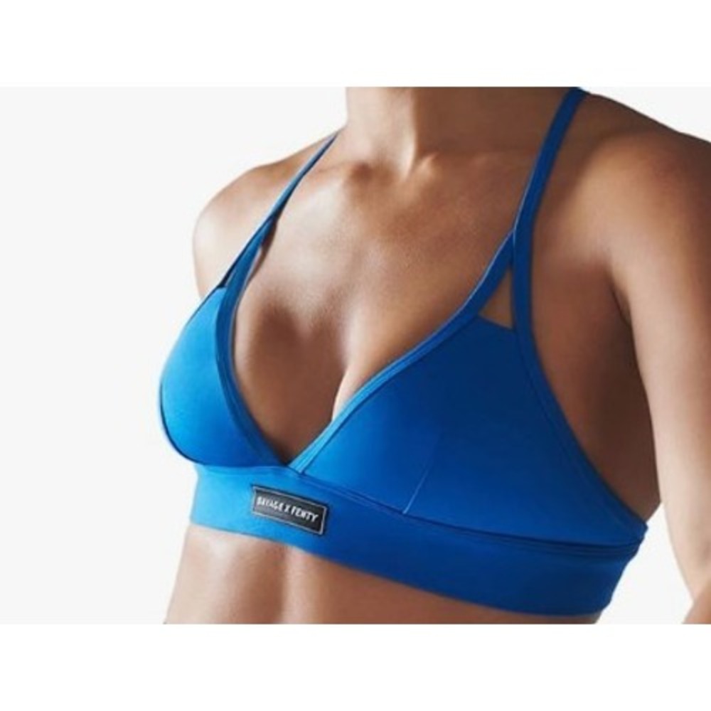 Savage x Fenty Womens XS Spotlight Low-Impact Sports Bra Blue Pull On